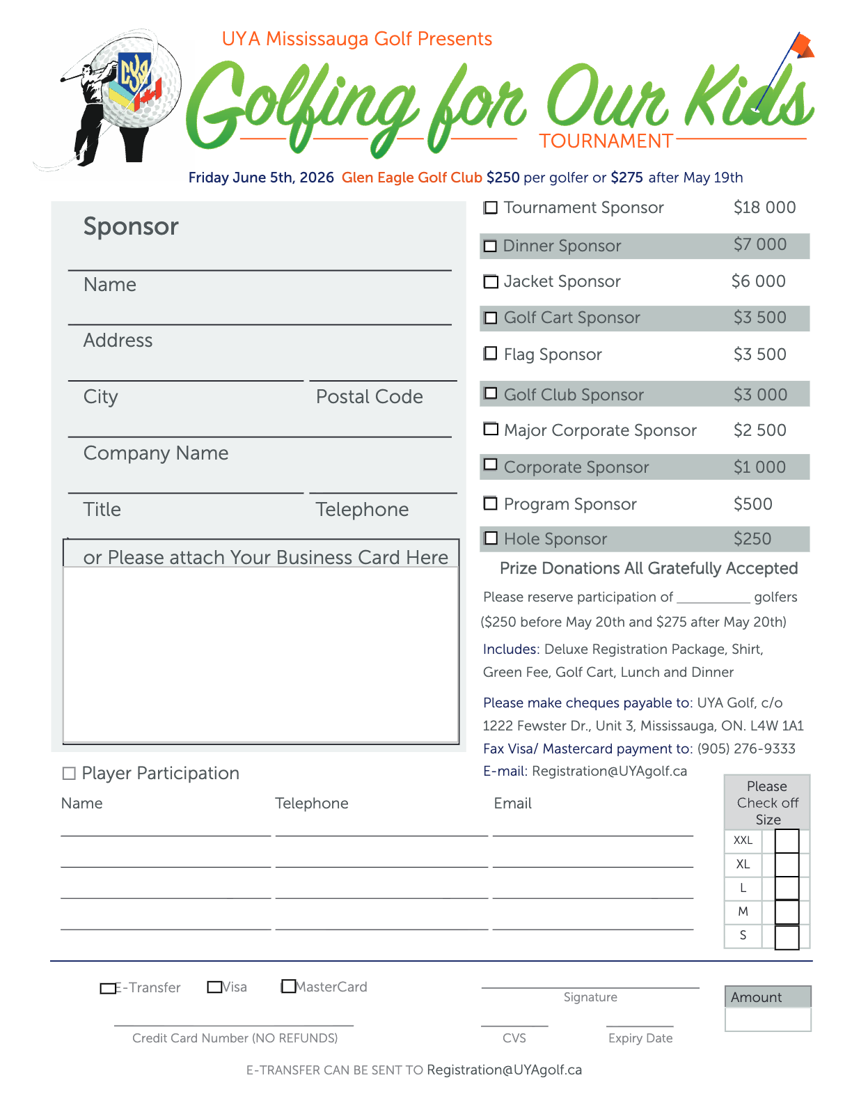 UYA Sponsor Form preview